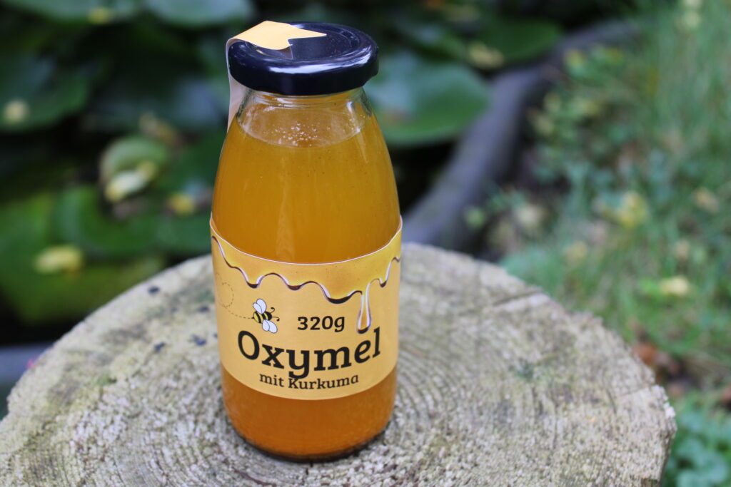 Oxymel 320g-Flasche mit Kurkuma