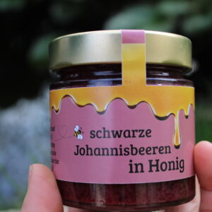 schwarze Johannisbeeren in Honig, 230g Glas